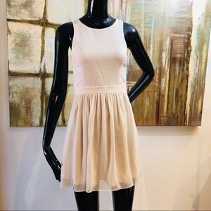 Ark & Co. Cream Crochet Back Full Zip Dress Size Small